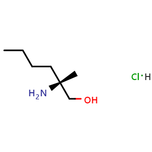 Chemical structure of (R)-2-amino-2-methylhexan-1-ol hydrochloride , CAS 2194586-64-4, AChemBlock W172360