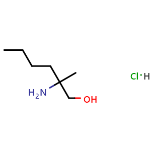 Chemical structure of 2-amino-2-methylhexan-1-ol hydrochloride , CAS 147156-63-6, AChemBlock W172363