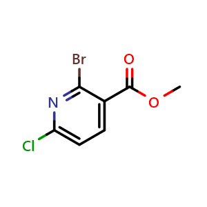 Chemical structure of methyl 2-bromo-6-chloro-pyridine-3-carboxylate , CAS 1214335-05-3, AChemBlock W172391