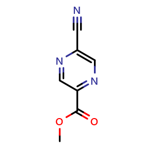 Chemical structure of methyl 5-cyanopyrazine-2-carboxylate , CAS 138560-54-0, AChemBlock W172396