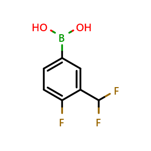 Chemical structure of (3-(difluoromethyl)-4-fluorophenyl)boronic acid , CAS 1254118-35-8, AChemBlock W172398