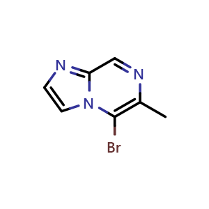 Chemical structure of 5-Bromo-6-methylimidazo[1,2-a]pyrazine , CAS 1346157-10-5, AChemBlock W172399