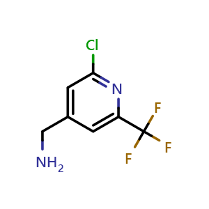 Chemical structure of [2-chloro-6-(trifluoromethyl)-4-pyridyl]methanamine , CAS 1060810-25-4, AChemBlock W172406