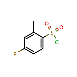 Chemical structure of 4-fluoro-2-methyl-benzenesulfonyl chloride , CAS 7079-48-3, AChemBlock W172407