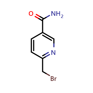 Chemical structure of 6-(Bromomethyl)nicotinamide , CAS 879541-30-7, AChemBlock W172416