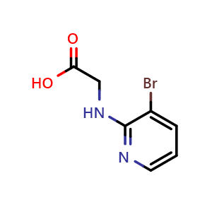 Chemical structure of 2-[(3-Bromo-2-pyridyl)amino]acetic Acid , CAS 1784024-91-4, AChemBlock W172417