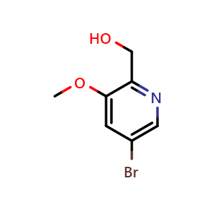 Chemical structure of (5-bromo-3-methoxy-2-pyridyl)methanol , CAS 1087659-32-2, AChemBlock W172434