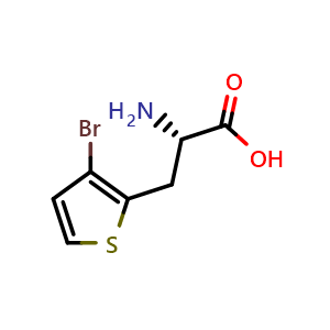 Chemical structure of 3-(3-Bromothiophen-2-yl)-L-alanine , CAS 1270189-95-1, AChemBlock W172435