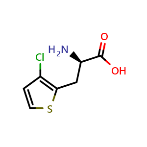 Chemical structure of 3-(3-Chlorothiophen-2-yl)-D-alanine , CAS 1270058-55-3, AChemBlock W172442