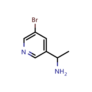 Chemical structure of 1-(5-bromo-pyridin-3-yl)-ethylamine , CAS 886374-05-6, AChemBlock W172460