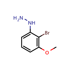 Chemical structure of (2-bromo-3-methoxy-phenyl)hydrazine , CAS 1388065-78-8, AChemBlock W172464