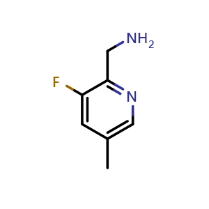 Chemical structure of (3-Fluoro-5-methyl-2-pyridyl)methanamine , CAS 1256805-23-8, AChemBlock W172471