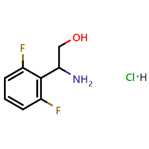 Chemical structure of 2-amino-2-(2,6-difluorophenyl)ethan-1-ol hydrochloride , CAS 1311317-35-7, AChemBlock W172494