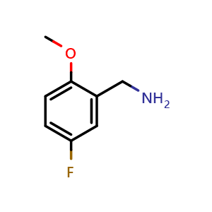 Chemical structure of 5-fluoro-2-methoxybenzylamine , CAS 148870-38-6, AChemBlock W172498