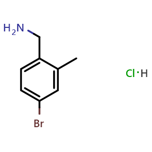 Chemical structure of 4-Bromo-2-methyl benzylamine hydrochloride , CAS 1171381-49-9, AChemBlock W172510