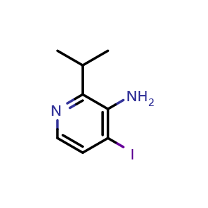 Chemical structure of 4-iodo-2-isopropyl-pyridin-3-amine , CAS 2573780-15-9, AChemBlock W172522