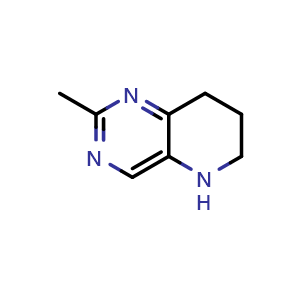 Chemical structure of 2-methyl-5,6,7,8-tetrahydropyrido[3,2-d]pyrimidine , CAS 1352925-91-7, AChemBlock W172524
