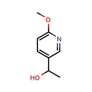 Chemical structure of 6-methoxy-a-methyl-3-Pyridinemethanol , CAS 181820-67-7, AChemBlock W172526