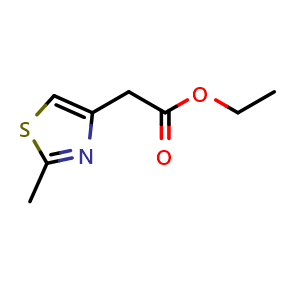 Chemical structure of (2-methyl-thiazol-4-yl)-acetic acid ethyl ester , CAS 37128-24-8, AChemBlock W172529