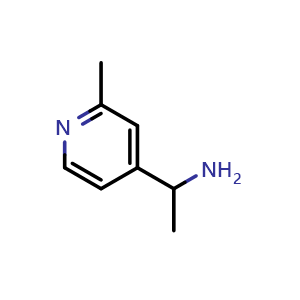 Chemical structure of 1-(2-Methylpyridin-4-yl)ethanamine , CAS 114919-76-5, AChemBlock W172541