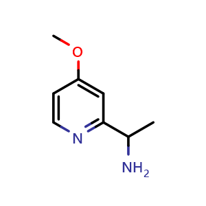 Chemical structure of 1-(4-methoxypyridin-2-yl)ethan-1-amine , CAS 58088-65-6, AChemBlock W172544