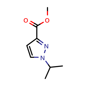 Chemical structure of methyl 1-isopropyl-1H-pyrazole-3-carboxylate , CAS 1006348-65-7, AChemBlock W172546