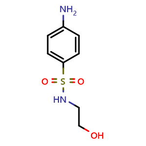 Chemical structure of 4-Amino-N-(2-hydroxyethyl)benzenesulfonamide , CAS 4862-94-6, AChemBlock W172549