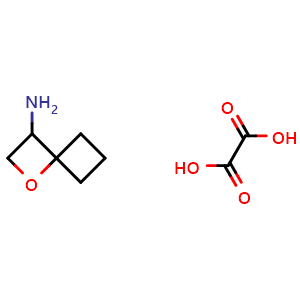 Chemical structure of oxalic acid;1-oxaspiro[3.3]heptan-3-amine , CAS 2940959-70-4, AChemBlock W172560