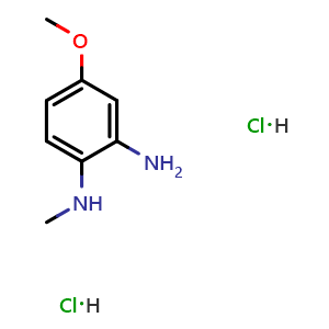 Chemical structure of 4-Methoxy-N1-methyl-1,2-benzenediamine dihydrochloride , CAS 55783-46-5, AChemBlock W172565