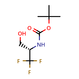 Chemical structure of tert-butyl n-[(2S)-1,1,1-trifluoro-3-hydroxypropan-2-yl]carbamate , CAS 1393524-00-9, AChemBlock W172572