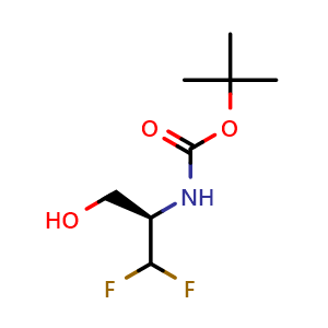 Chemical structure of tert-butyl N-[(1R)-2,2-difluoro-1-(hydroxymethyl)ethyl]carbamate , CAS 2055848-71-8, AChemBlock W172579