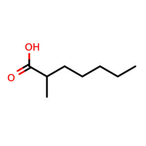 Chemical structure of 2-Methyl-heptanoic acid , CAS 1188-02-9, AChemBlock W172595