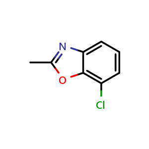 Chemical structure of 7-Chloro-2-methylbenzoxazole , CAS 126892-02-2, AChemBlock W172636