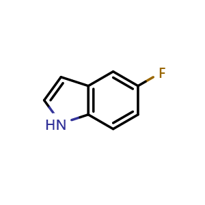 Chemical structure of 5-Fluoroindole , CAS 399-52-0, AChemBlock W172639