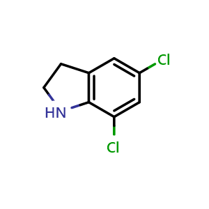 Chemical structure of 5,7-dichloroindoline , CAS 70555-58-7, AChemBlock W172650