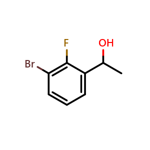 Chemical structure of 1-(3-bromo-2-fluorophenyl)ethanol , CAS 1221715-80-5, AChemBlock W172668