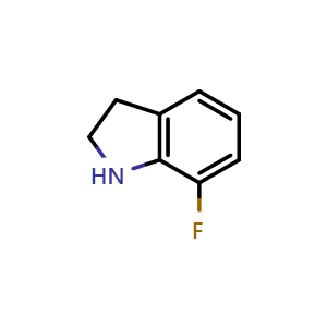 Chemical structure of 7-fluoroindoline , CAS 769966-04-3, AChemBlock W172682
