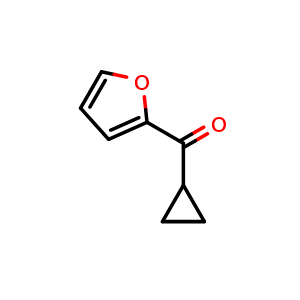 Chemical structure of 2-cyclopropanecarbonylfuran , CAS 857798-32-4, AChemBlock W172691