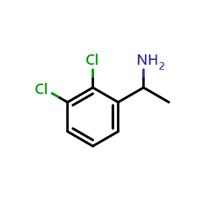 Chemical structure of 1-(2,3-dichlorophenyl)ethan-1-amine , CAS 39226-94-3, AChemBlock W172701