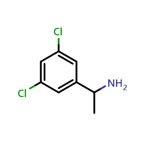Chemical structure of 1-(3,5-dichlorophenyl)ethanamine , CAS 84499-83-2, AChemBlock W172702