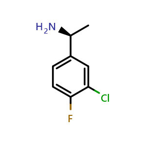 Chemical structure of (1S)-1-(3-chloro-4-fluorophenyl)ethylamine , CAS 2413817-92-0, AChemBlock W172704