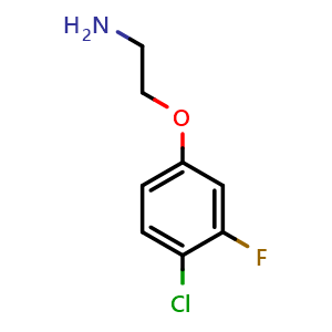 Chemical structure of 2-(4-Chloro-3-fluorophenoxy)ethanamine , CAS 850420-87-0, AChemBlock W172709