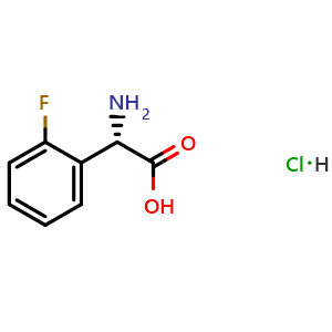 Chemical structure of (S)-amino-(2-fluoro-phenyl)-acetic acid hydrochloride , CAS 2829279-60-7, AChemBlock W172715