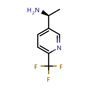 Chemical structure of (S)-1-(6-(trifluoromethyl)pyridin-3-yl)ethanamine , CAS 1071435-62-5, AChemBlock W172720