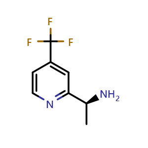 Chemical structure of (1S)-1-[4-(trifluoromethyl)(2-pyridyl)]ethylamine , CAS 1213141-07-1, AChemBlock W172721