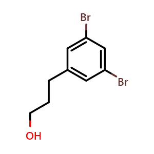Chemical structure of 3,5-Dibromo-benzenepropanol , CAS 1000516-04-0, AChemBlock W172730