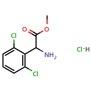 Chemical structure of methyl 2-amino-2-(2,6-dichlorophenyl)acetate hydrochloride , CAS 2703752-31-0, AChemBlock W172744