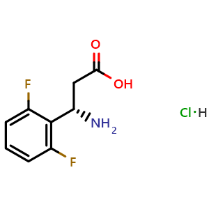 Chemical structure of (3S)-3-amino-3-(2,6-difluorophenyl)propanoic acid hydrochloride , AChemBlock W172749