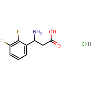 Chemical structure of 3-amino-3-(2,3-difluorophenyl)propanoic acid hydrochloride , CAS 2703752-90-1, AChemBlock W172754