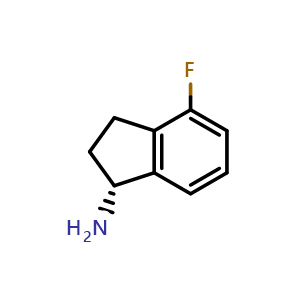 Chemical structure of (R)-4-fluoro-indan-1-ylamine , CAS 1637635-81-4, AChemBlock W172772